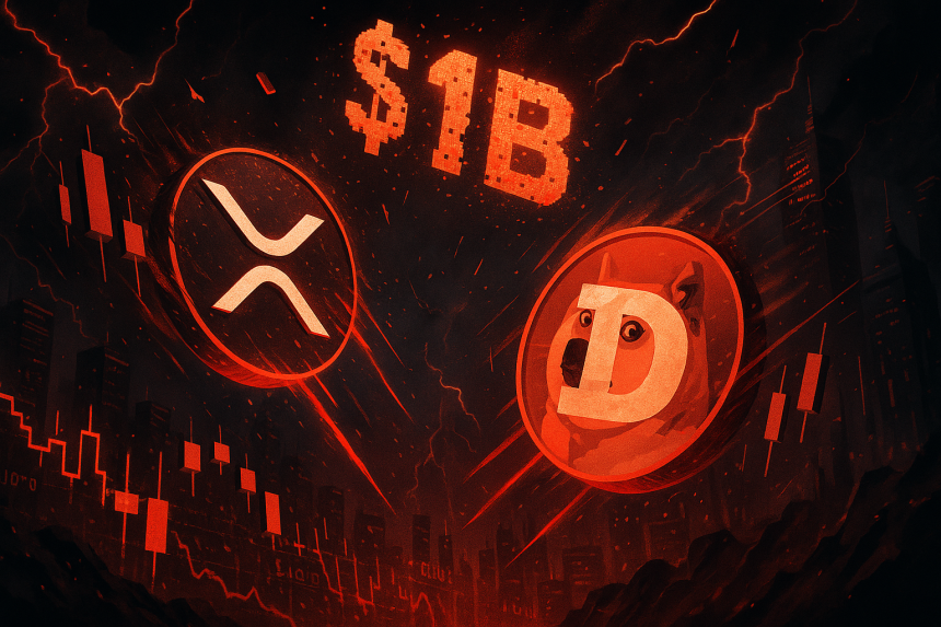 Pasar Crypto Anjlok: XRP & Dogecoin Turun 10%, Likuidasi Hampir Tembus $1 Miliar