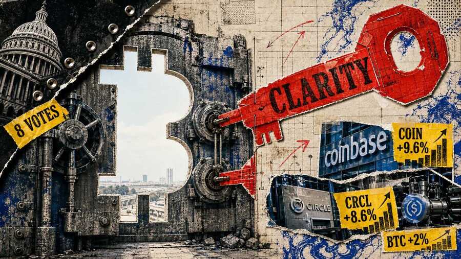 Bitcoin Menguat 2% Usai Kemajuan RUU CLARITY, Saham Coinbase dan Circle Melonjak