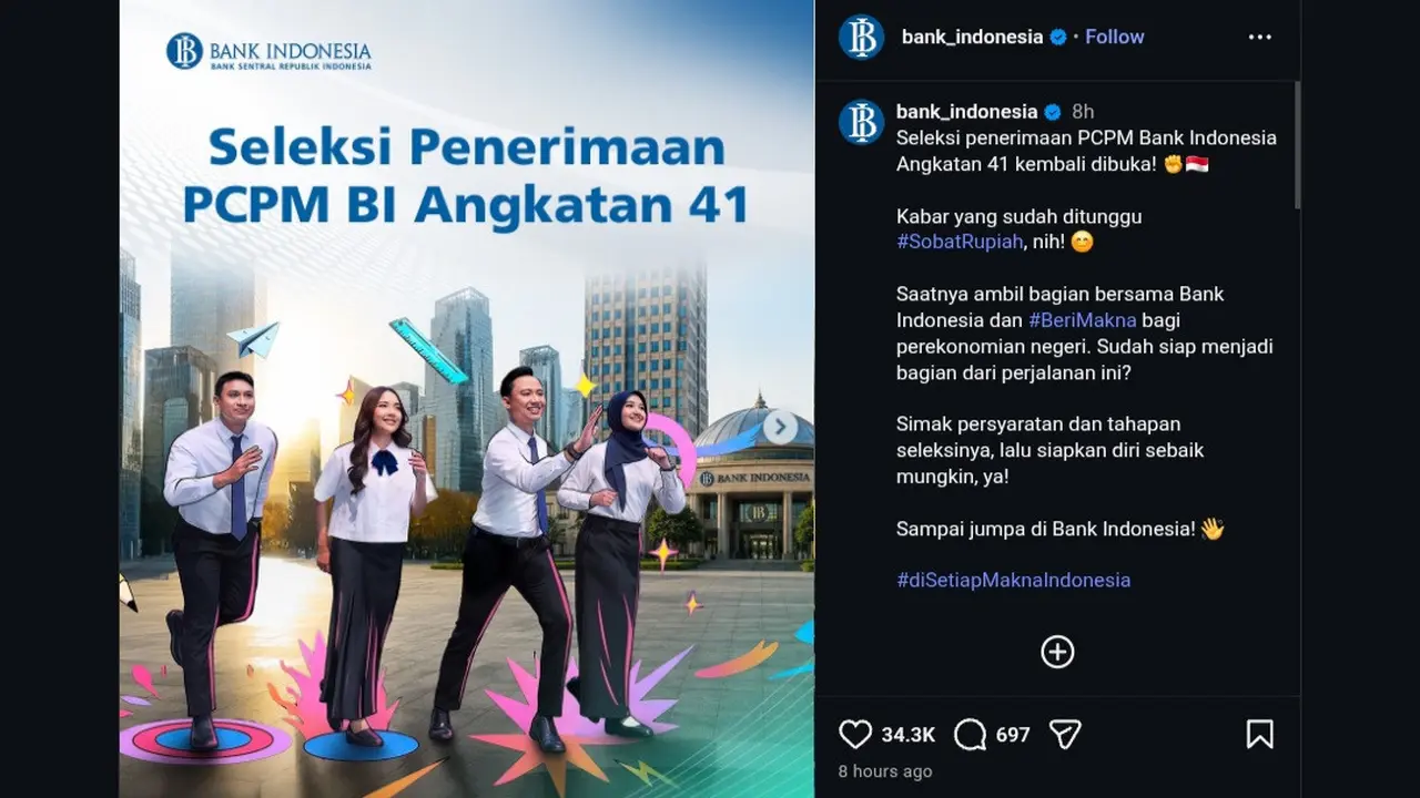 Lowongan Kerja Bank Indonesia Resmi Dibuka 9 Agustus 2026, Ini Persyaratannya