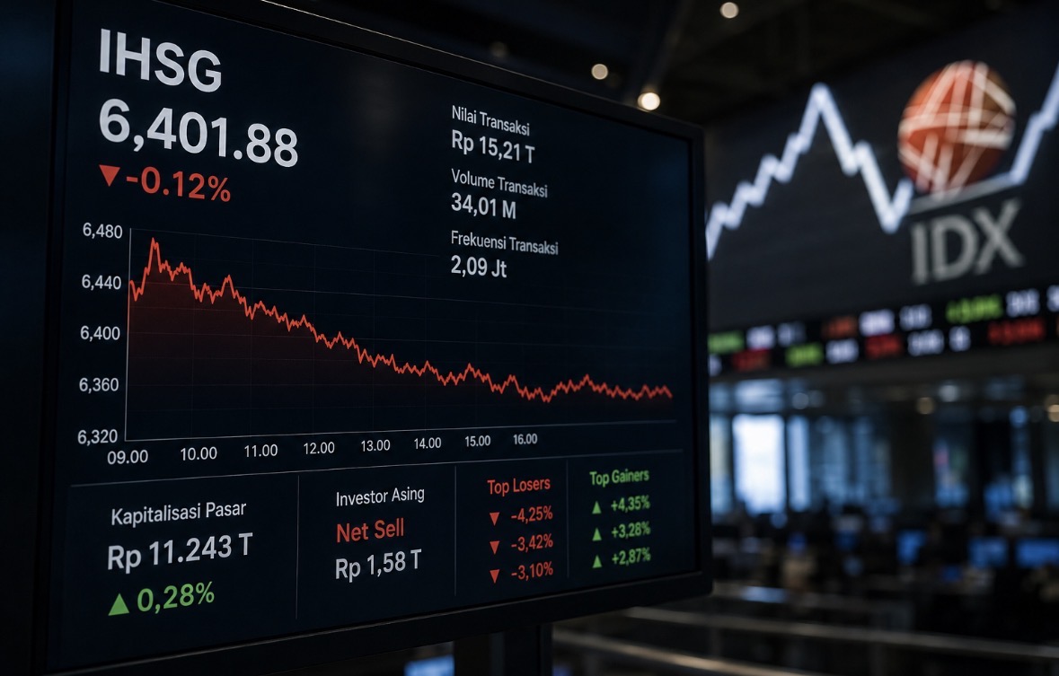 IHSG Tertekan ke Level 6.401, Sentimen MSCI dan Geopolitik Jadi Beban