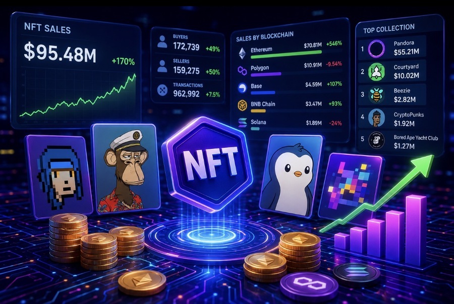 Penjualan NFT Melonjak 170% Menjadi US$95,5 Juta, Dipicu Transaksi Pandora Senilai US$55 Juta