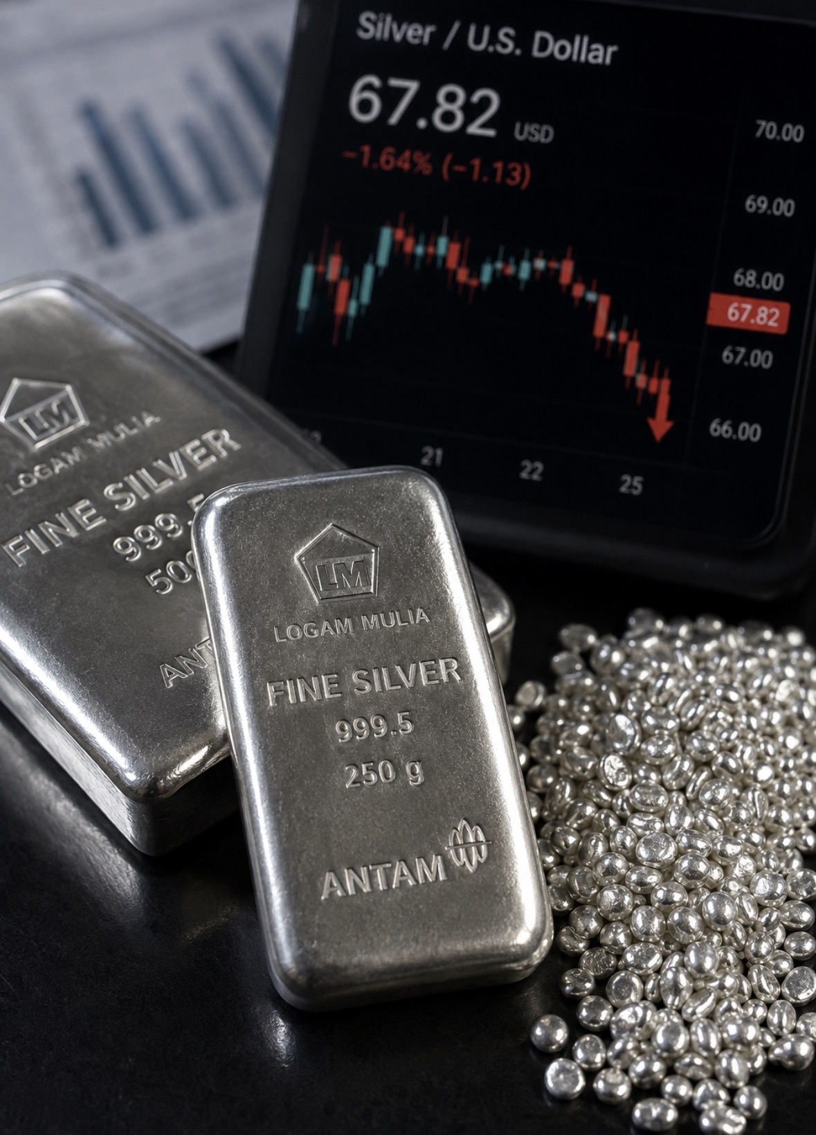 Harga Perak Antam Turun, Kini Dibanderol Rp45.800