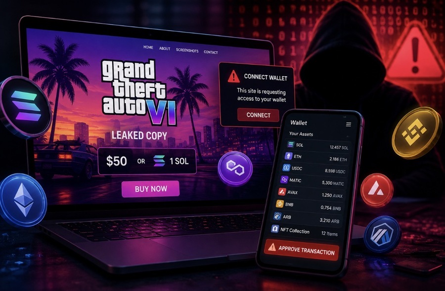 GTA 6 Palsu Jadi Kedok untuk Menguras Dompet Kripto Multi-Chain