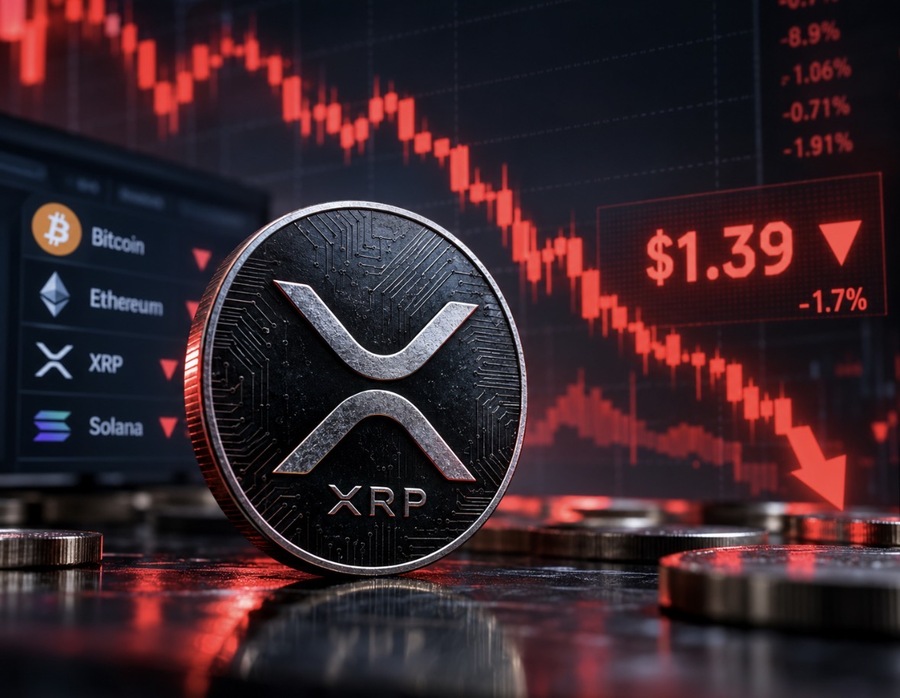 Harga XRP Turun ke US$1,39, Tekanan Jual Meningkat dan Likuidasi Long Bertambah