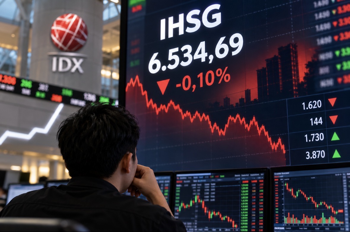 IHSG Hari Ini Ditutup Melemah Tipis 0,10% ke 6.534,69, Sempat Anjlok 2%