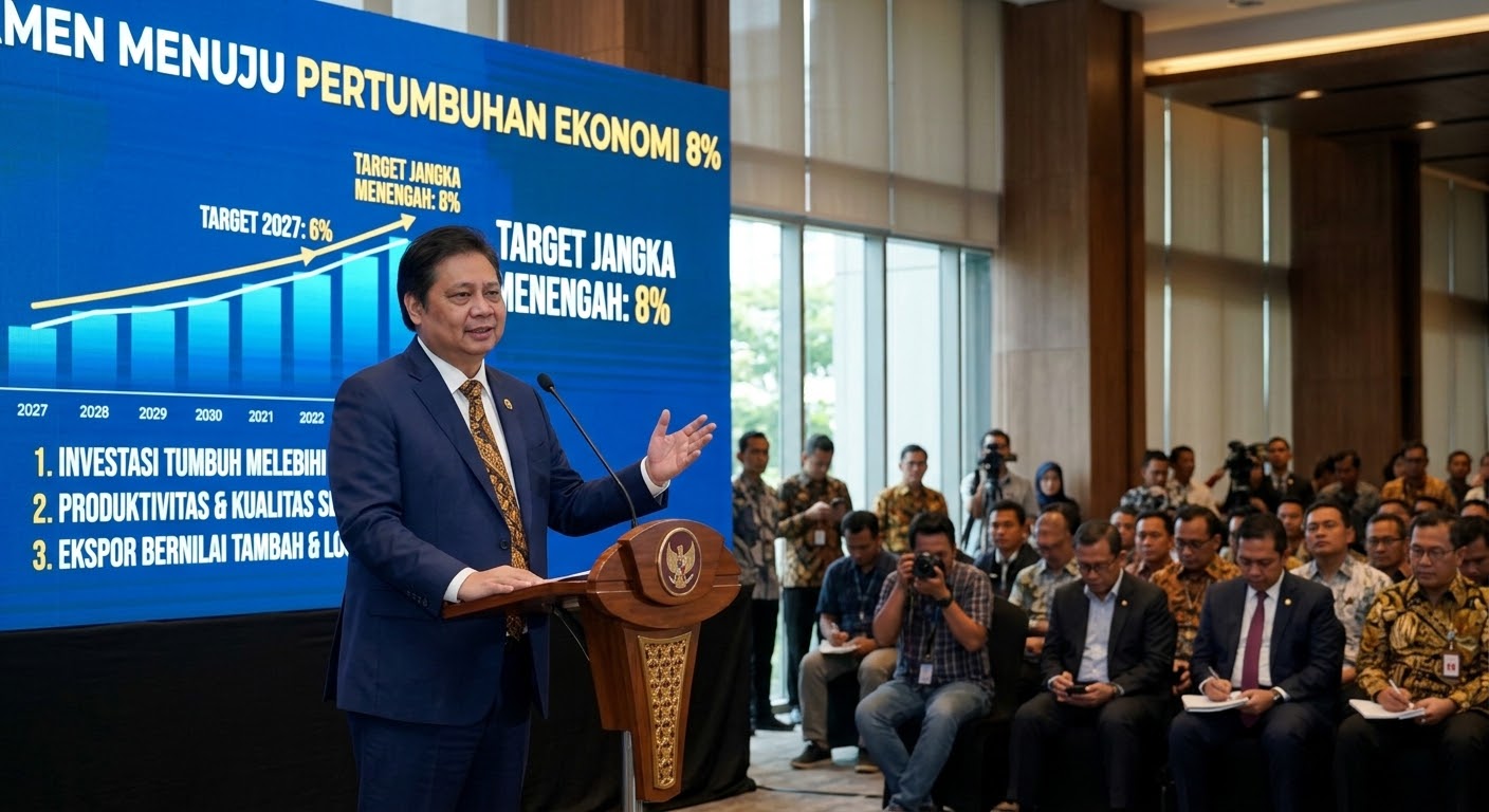 Target Pertumbuhan Ekonomi 8 Persen: Airlangga Beberkan 3 Syarat Kunci dan 4 Strategi Pemerintah