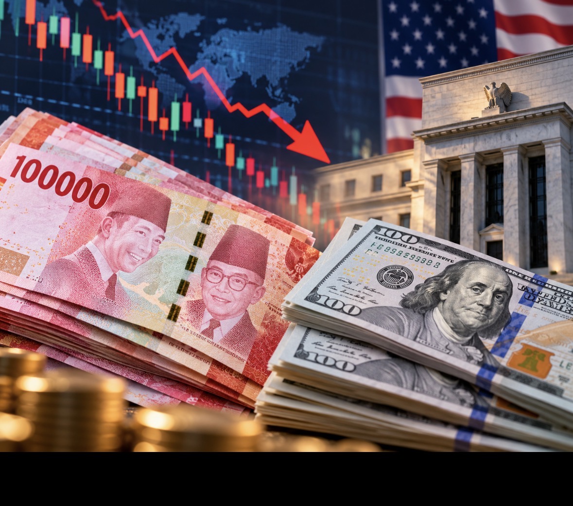 Rupiah Melemah ke Rp17.981 per Dolar AS, Pasar Waspadai Kebijakan The Fed