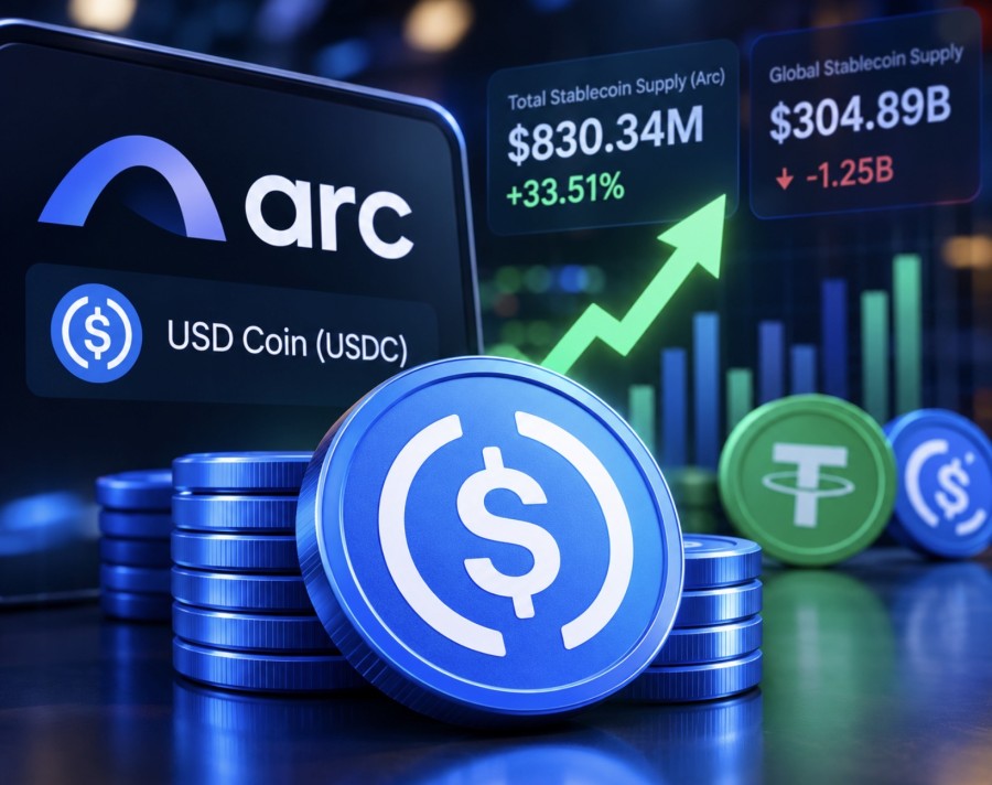 Pasokan Stablecoin Arc Melonjak 33,51%, USDC Capai US$821 Juta